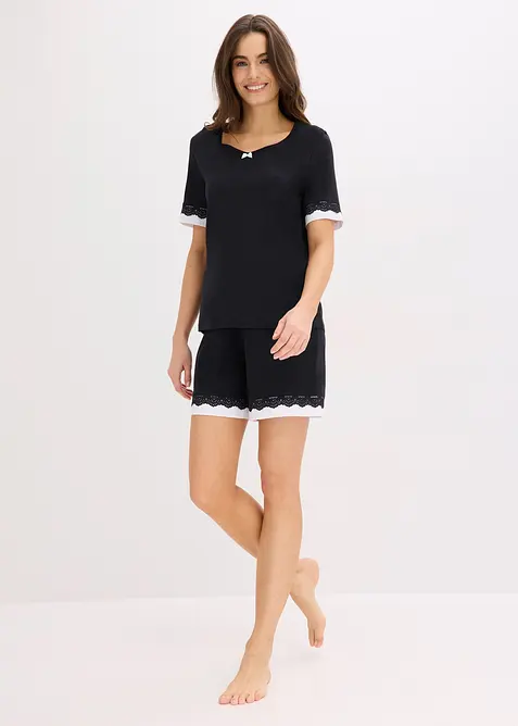 Kort pyjamas i myk viskosemiks, bonprix