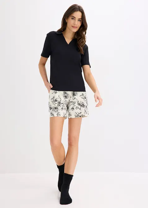 Kort pyjamas i 100% bomull, bonprix
