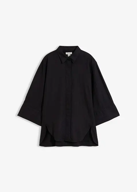 Skjorte i kj&oslash;lende linmiks, bonprix