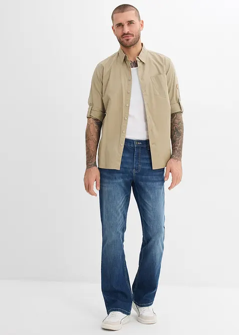 Langermet skjorte i 100% &oslash;kologisk bomull, bonprix