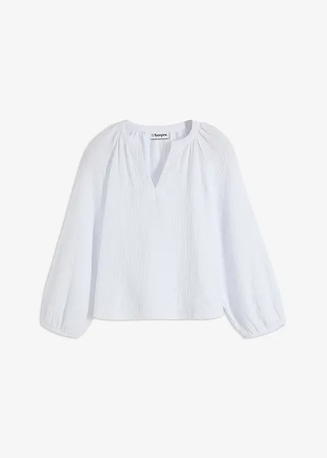 Oversized bluse i musselin, bonprix