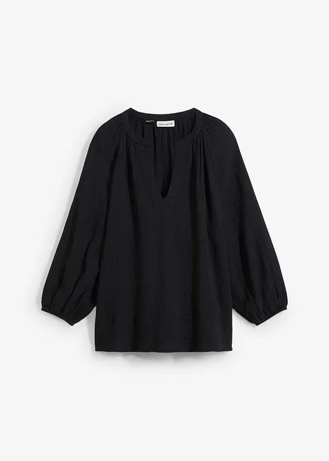 Oversized bluse i musselin, bonprix