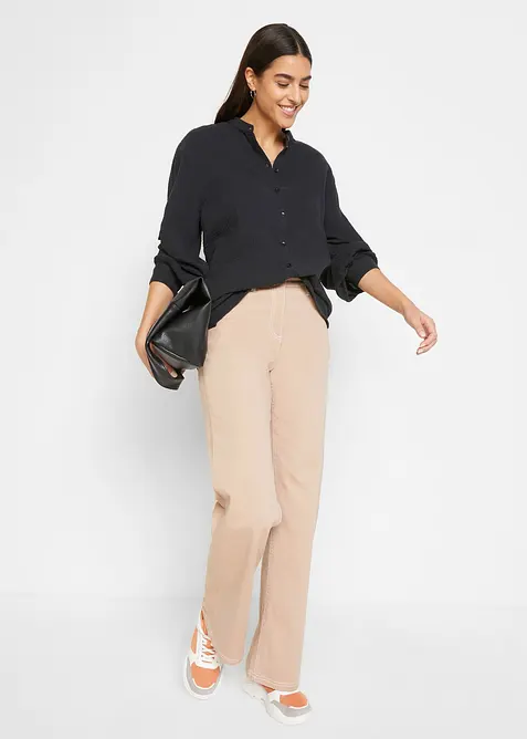 Lang bluse i luftig musselin, bonprix