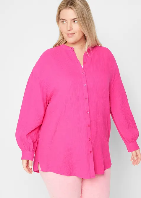 Lang bluse i luftig musselin, bonprix
