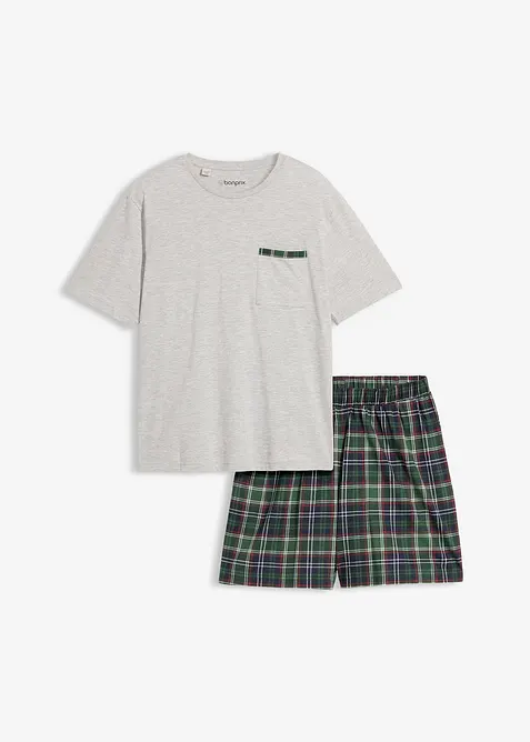 Kort pyjamas, kortermet med lomme, bonprix