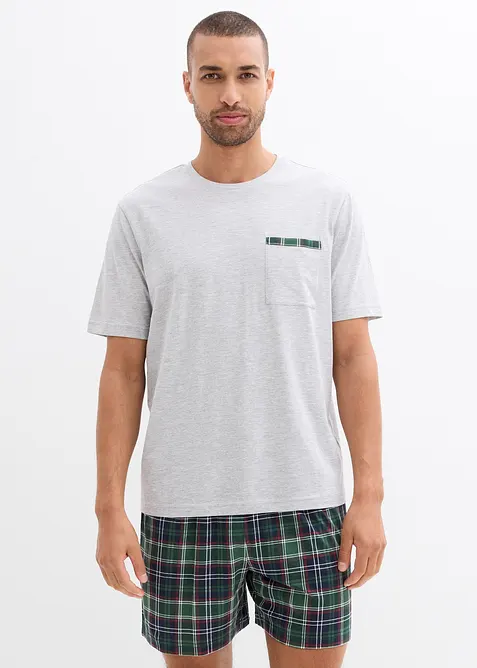Kort pyjamas, kortermet med lomme, bonprix