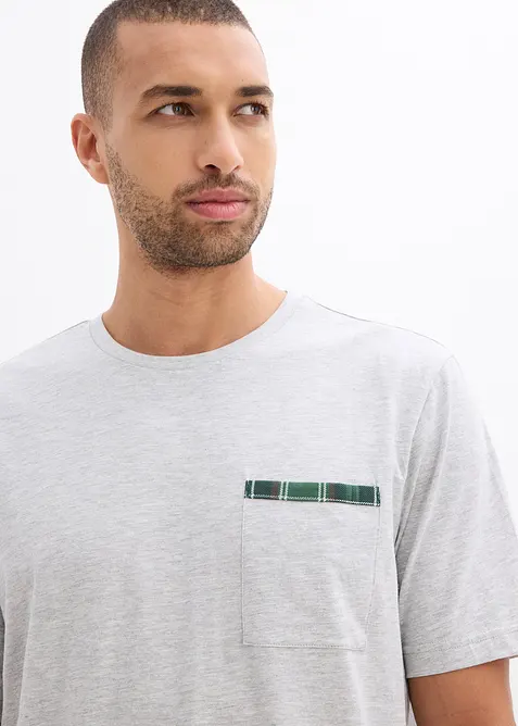 Kort pyjamas, kortermet med lomme, bonprix