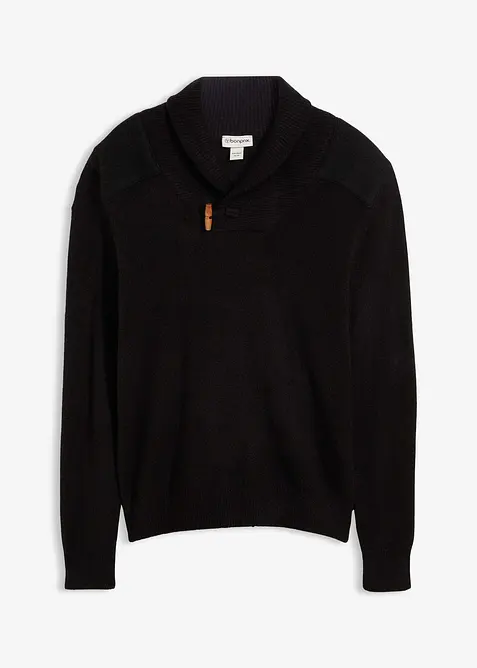 Finstrikket genser med sjalkrage, bonprix