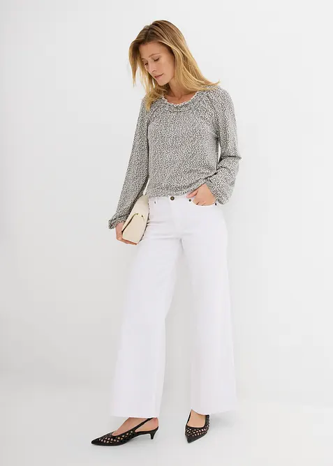 Langermet topp i viskosemiks, bonprix