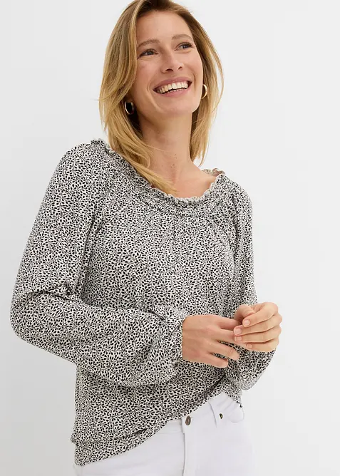 Langermet topp i viskosemiks, bonprix