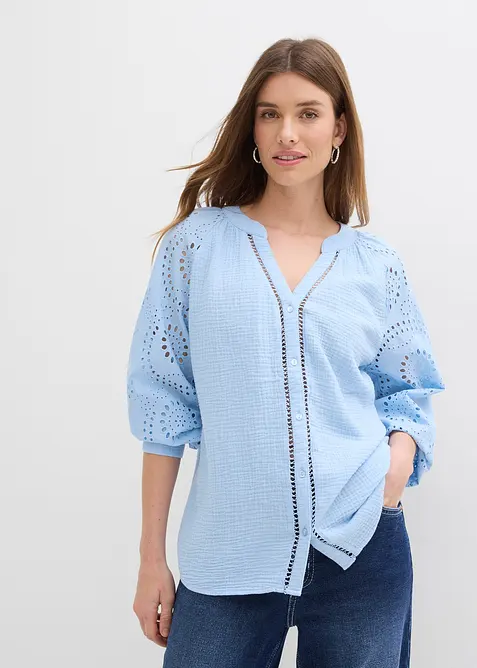 Bluse i luftig musselin, bonprix