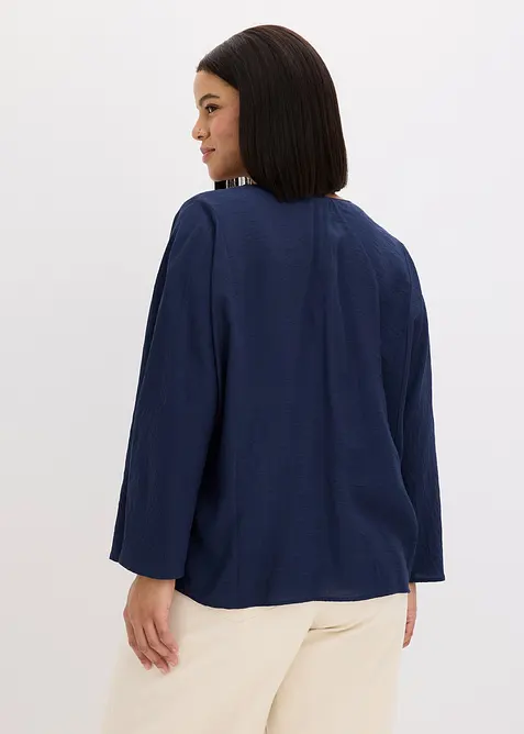 Bomullsbluse med vide ermer, bonprix