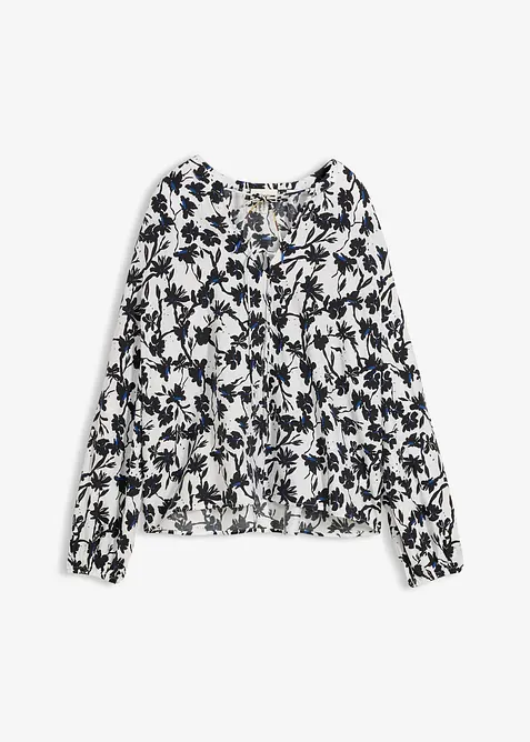 Bluse i krinklet strukturmateriale, bonprix