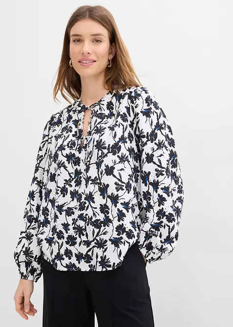 Bluse i krinklet strukturmateriale, bonprix