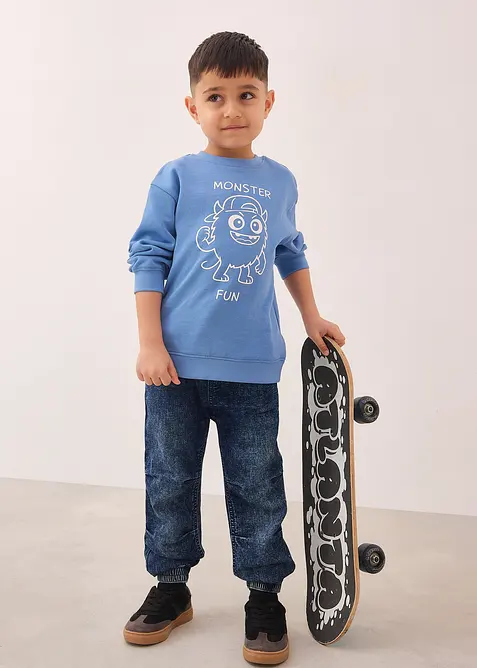 Regular Fit slip on-jeans med elastisk linning, bonprix