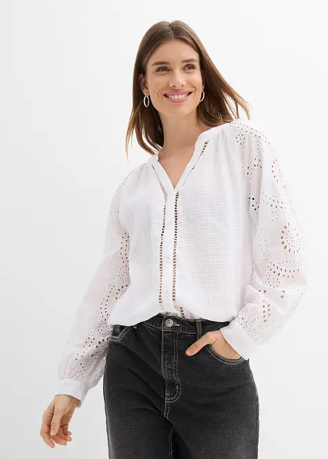 Bluse i luftig musselin, bonprix