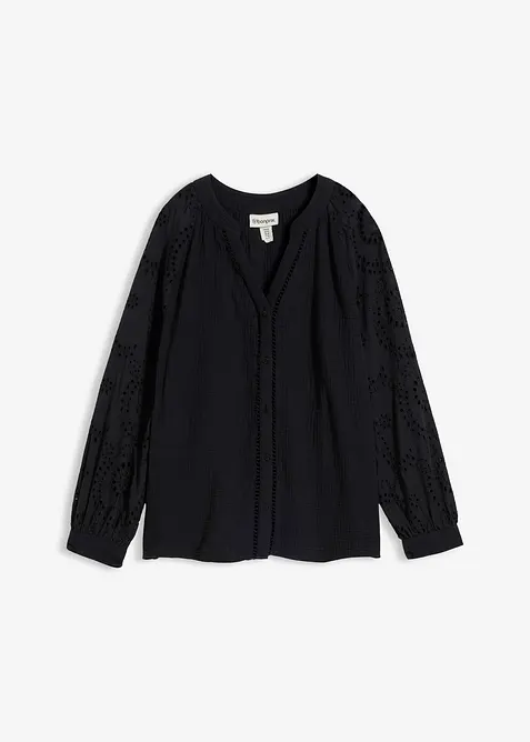 Bluse i luftig musselin, bonprix