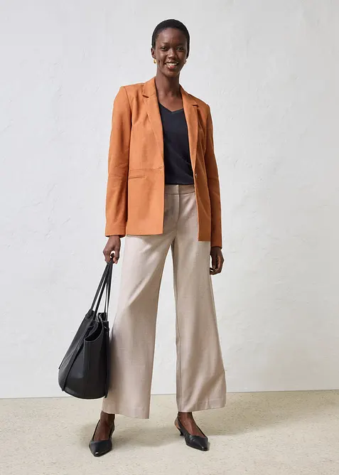 Blazer i semsket skinn, bonprix