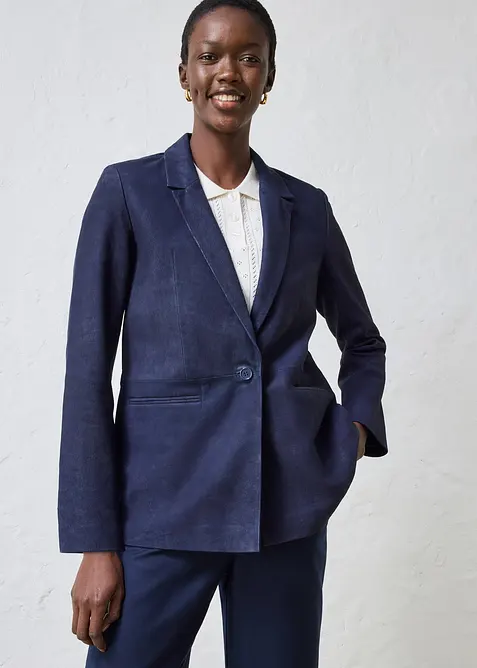 Blazer i semsket skinn, bonprix