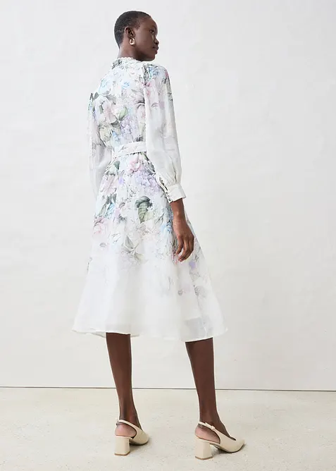 Midikjole i rami (2-delt sett med belte), bonprix