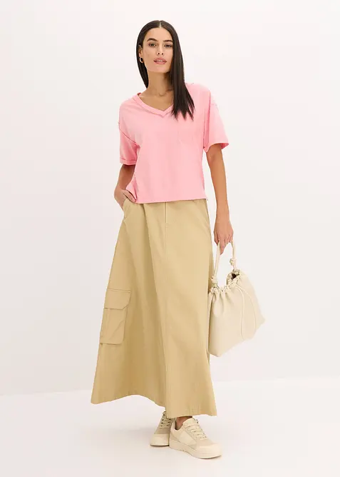 Oversized topp i 100% bomull, bonprix