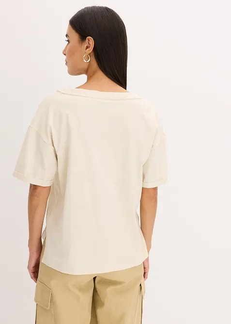 Oversized topp i 100% bomull, bonprix