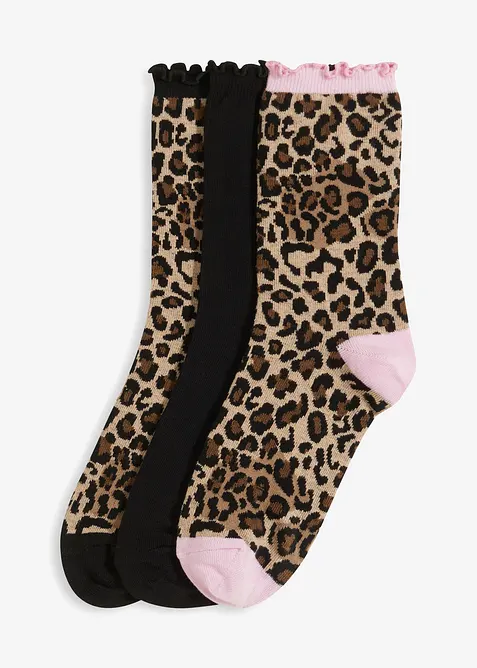 Sokker med &oslash;kologisk bomull (3-pack), bonprix