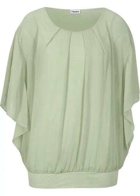 Chiffonbluse med f&ocirc;r, bonprix