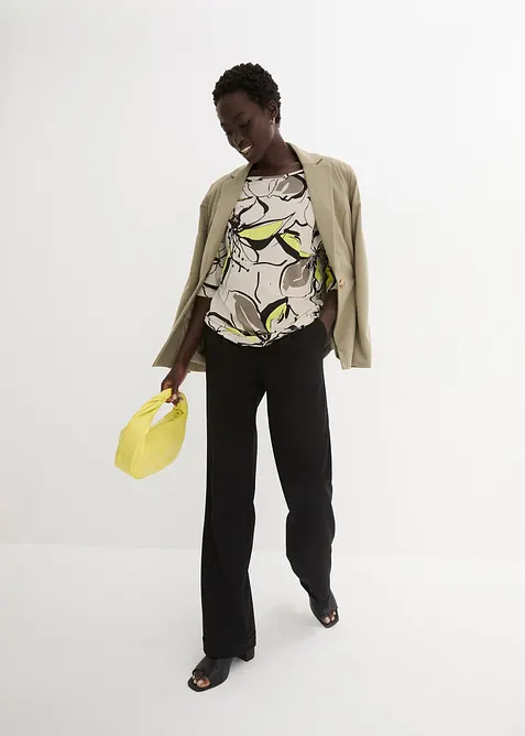 Topp med flaggermusermer og blomsterm&oslash;nster, bonprix