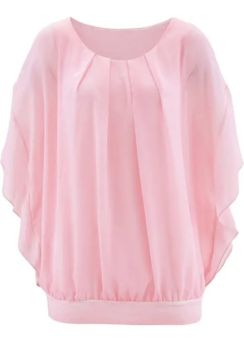 Chiffonbluse med f&ocirc;r, bonprix