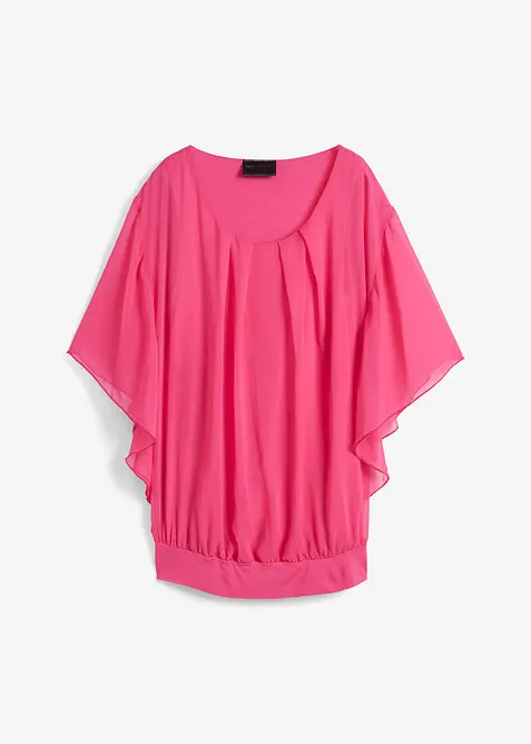 Chiffonbluse med f&ocirc;r, bonprix