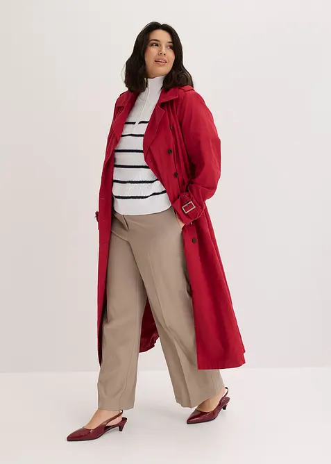 Bukse i lett viskosemateriale med vide ben, bonprix