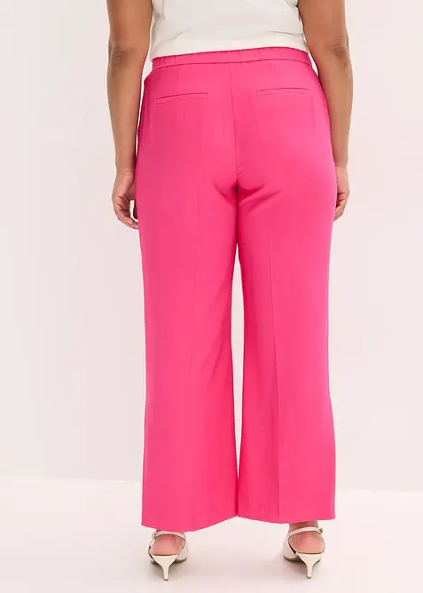 Bukse i lett viskose med vide ben, bonprix