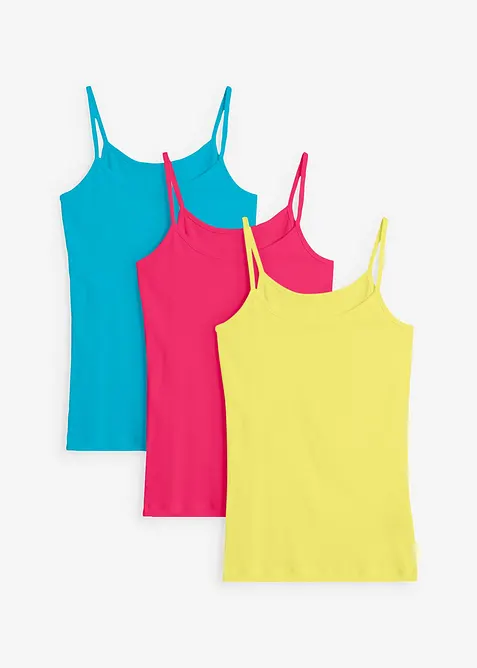 Singlet i 100% bomull (3-pack), bonprix