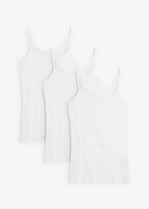 Singlet i 100% bomull (3-pack), bonprix
