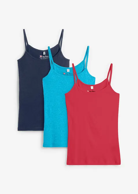 Singlet i 100% bomull (3-pack), bonprix