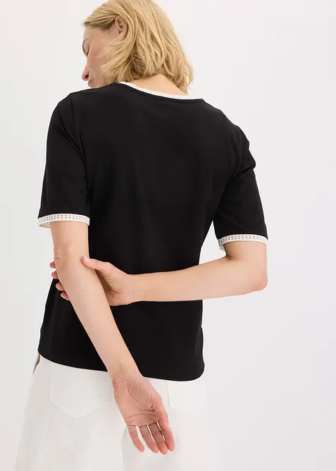 Topp med blondekant, bonprix