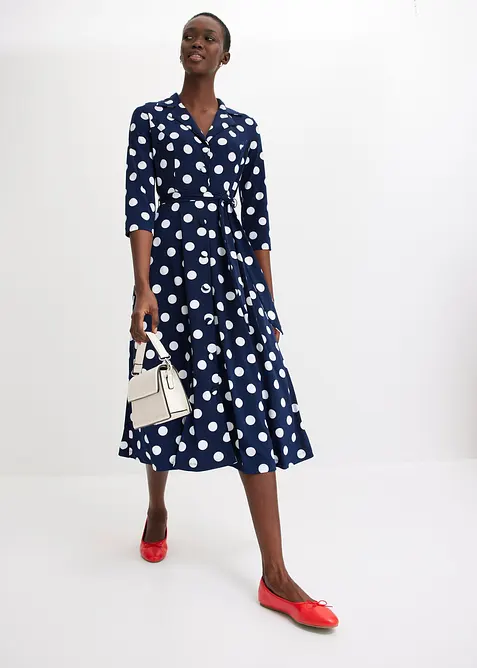 Skjortekjole med knytebelte, bonprix