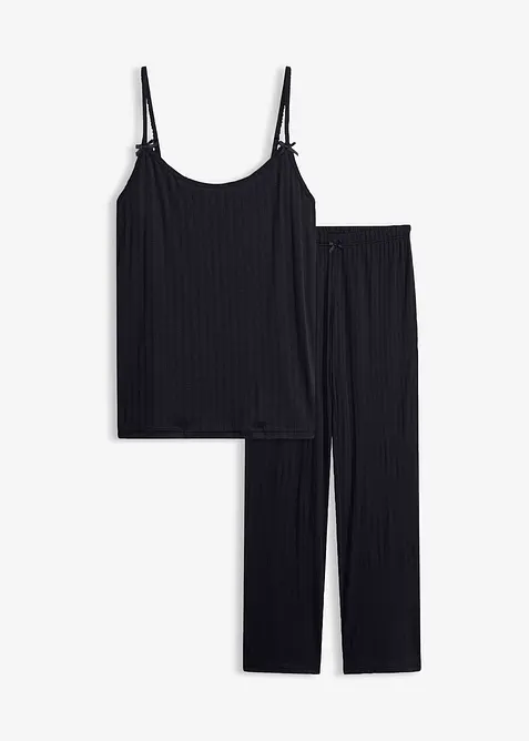 Pyjamas i myk pointelle, bonprix