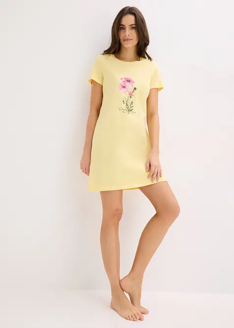 Kort nattkjole i 100% bomull (2-pack), bonprix