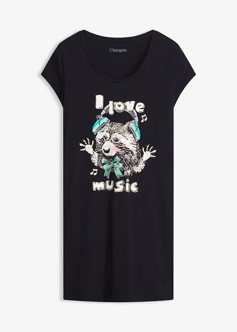 Kort nattkjole i 100% &oslash;kologisk bomull, bonprix