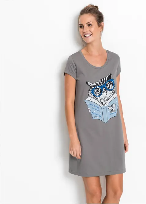 Kort nattkjole i 100% &oslash;kologisk bomull, bonprix