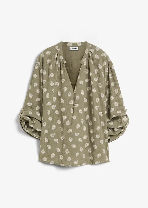Oversized bluse i luftig musselin, bonprix