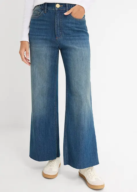 Wide Leg-jeans, High Waist, cropped, bonprix
