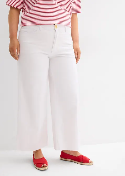 Wide Leg-jeans, High Waist, cropped, bonprix