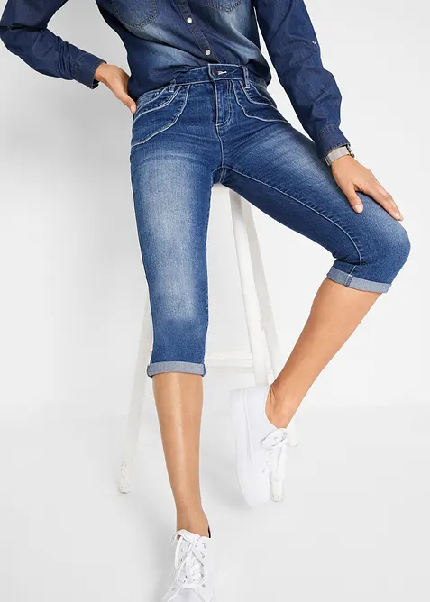 Straight-jeans Mid Waist, cropped, bonprix