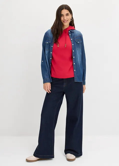 Hettegenser i bomullsmiks, bonprix