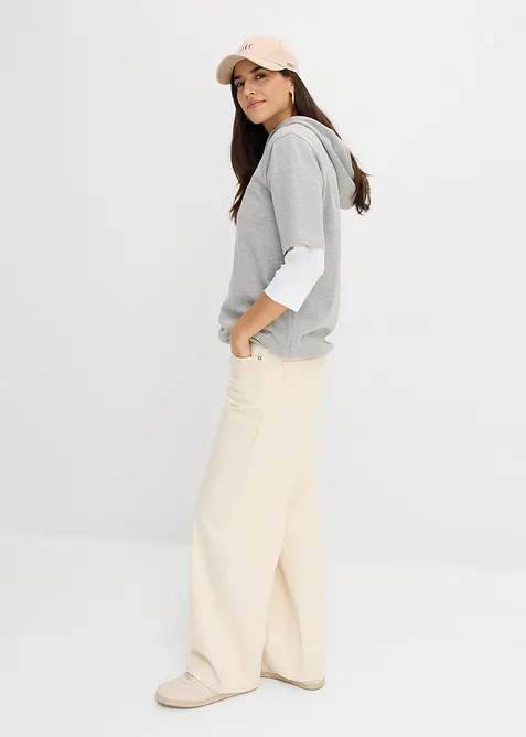 Hettegenser i bomullsmiks, bonprix