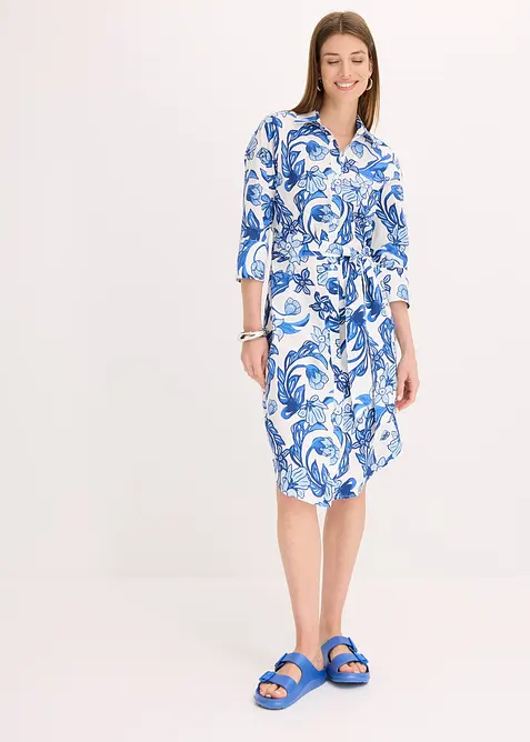 Skjortekjole i bomullsmiks, bonprix