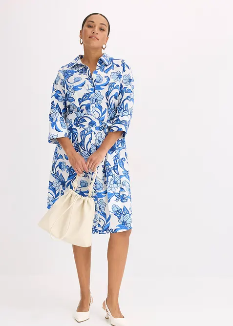 Skjortekjole i bomullsmiks, bonprix